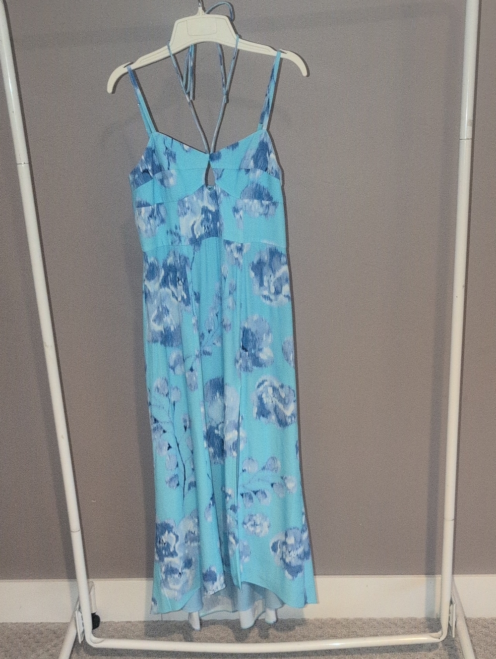 Hutch Blue Abstract Floral Maxi Length Dress